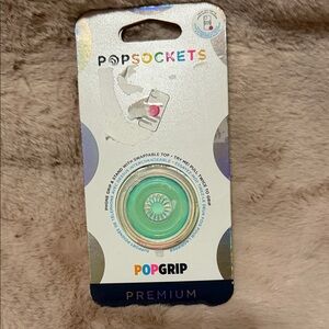 PopSocket PopGrip Premium Phone Grip in Mint Green and Gold Accents